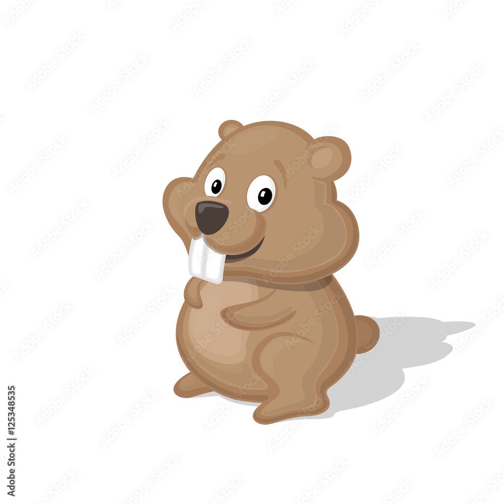 Obraz premium Funny cartoon hamster vector illustration. Animal Zoo concept.