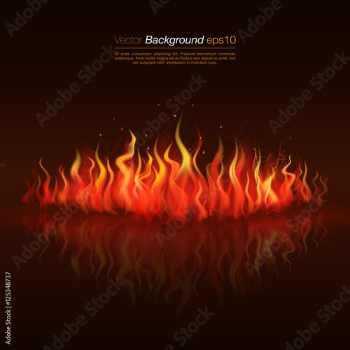 Inferno Background fire flame vector. Burning template.