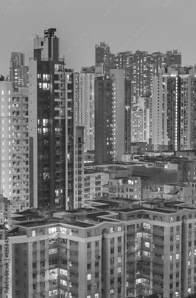 High rise residential buildings in Hong Kong City