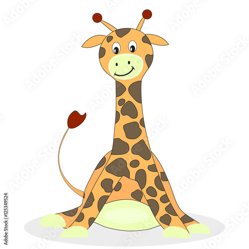 Cartoon giraffe isolated on white background