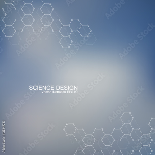 Structure molecule of DNA and neurons. Structural atom. Chemical compounds. Medicine, science, technology concept. Geometric abstract background. Vector illustration for your design.