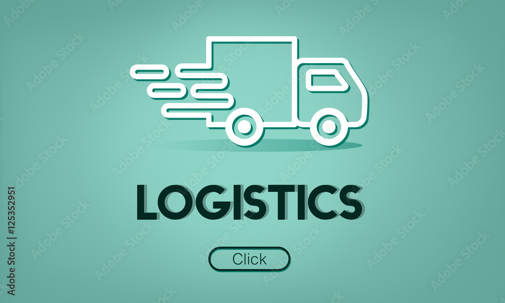 Import Export Shipment Truck Graphic Concept