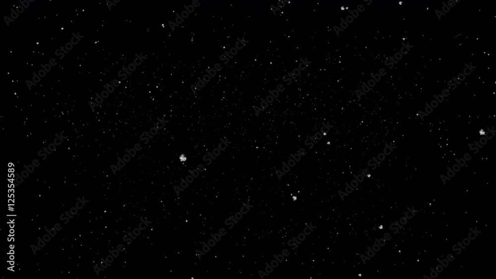 Falling Snow With Alpha Looped. Falling Snow With Transparency Background Looped.