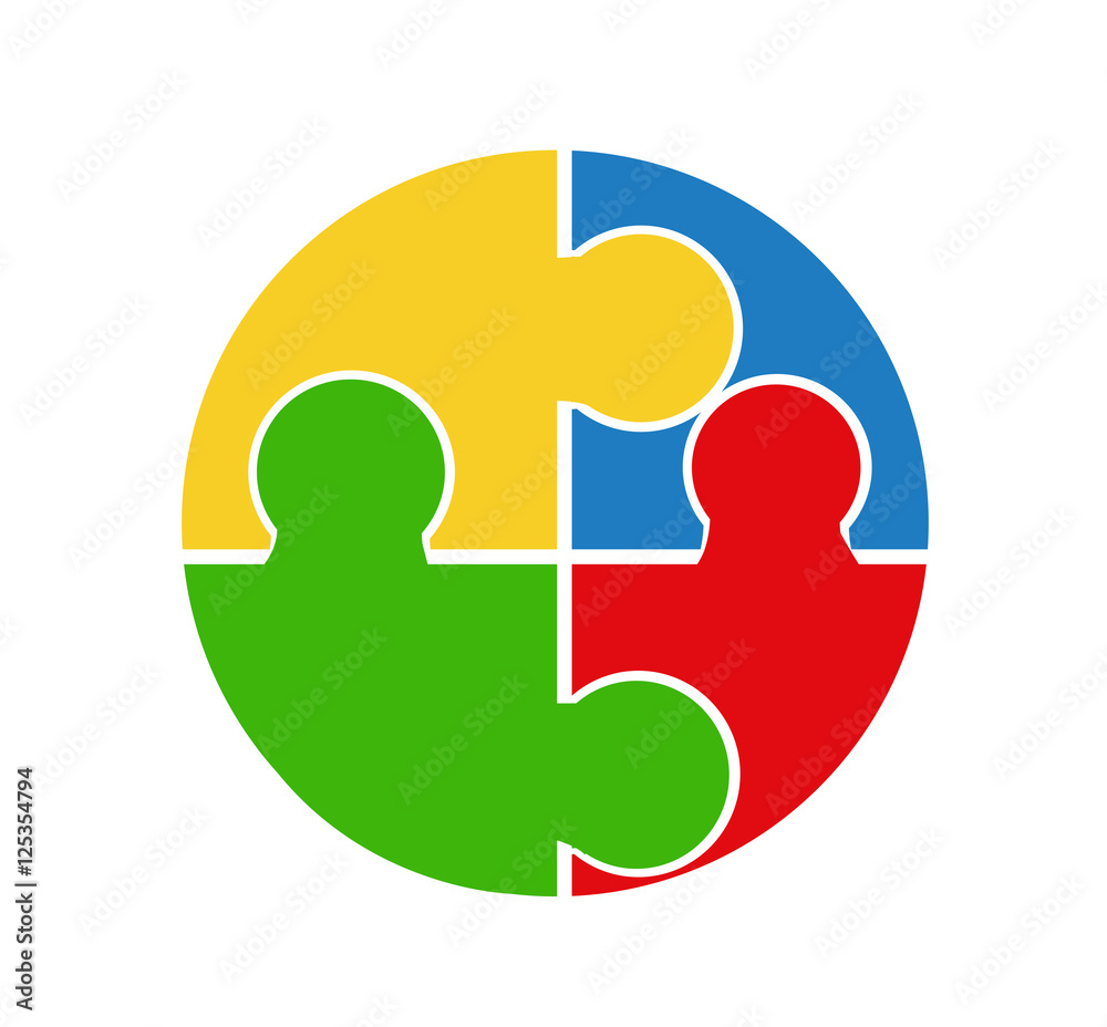 Obraz premium Puzzle vector illustration art on white background