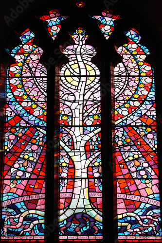 Canvas Print Tree of Life stained glass window