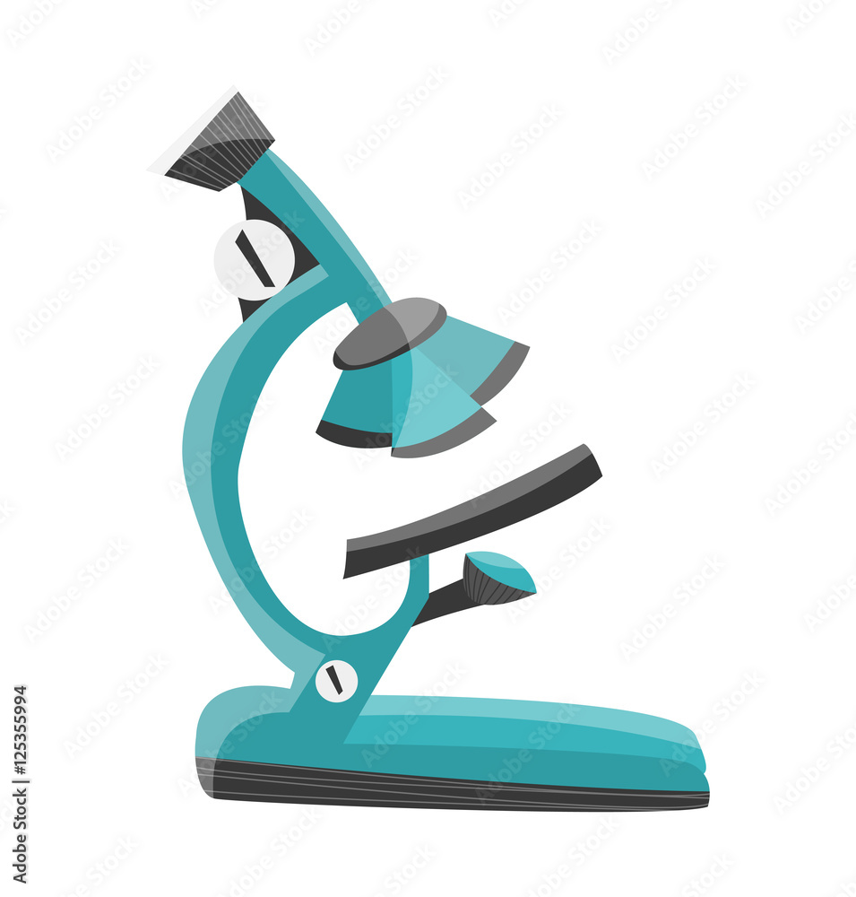 Chemical instruments and equipment. Microcom for scientific tests and experiments in cartoon style. Vector