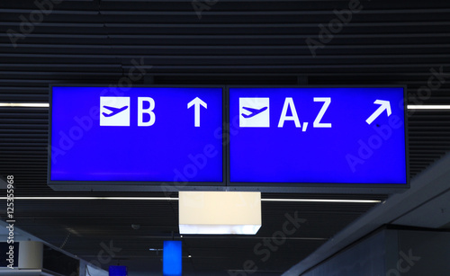 Info sign at international airport