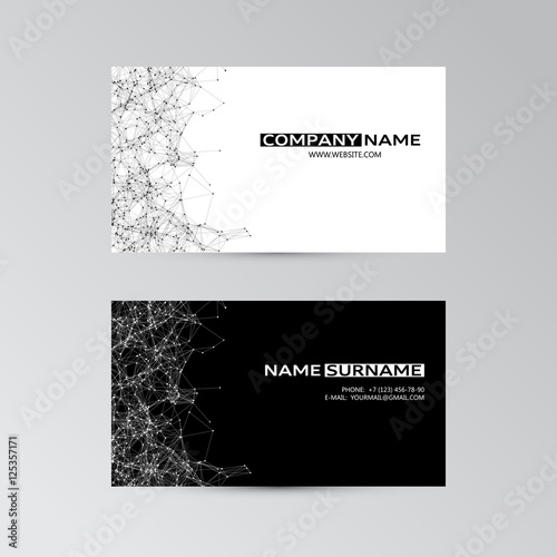 Vector template of business card with abstract elements