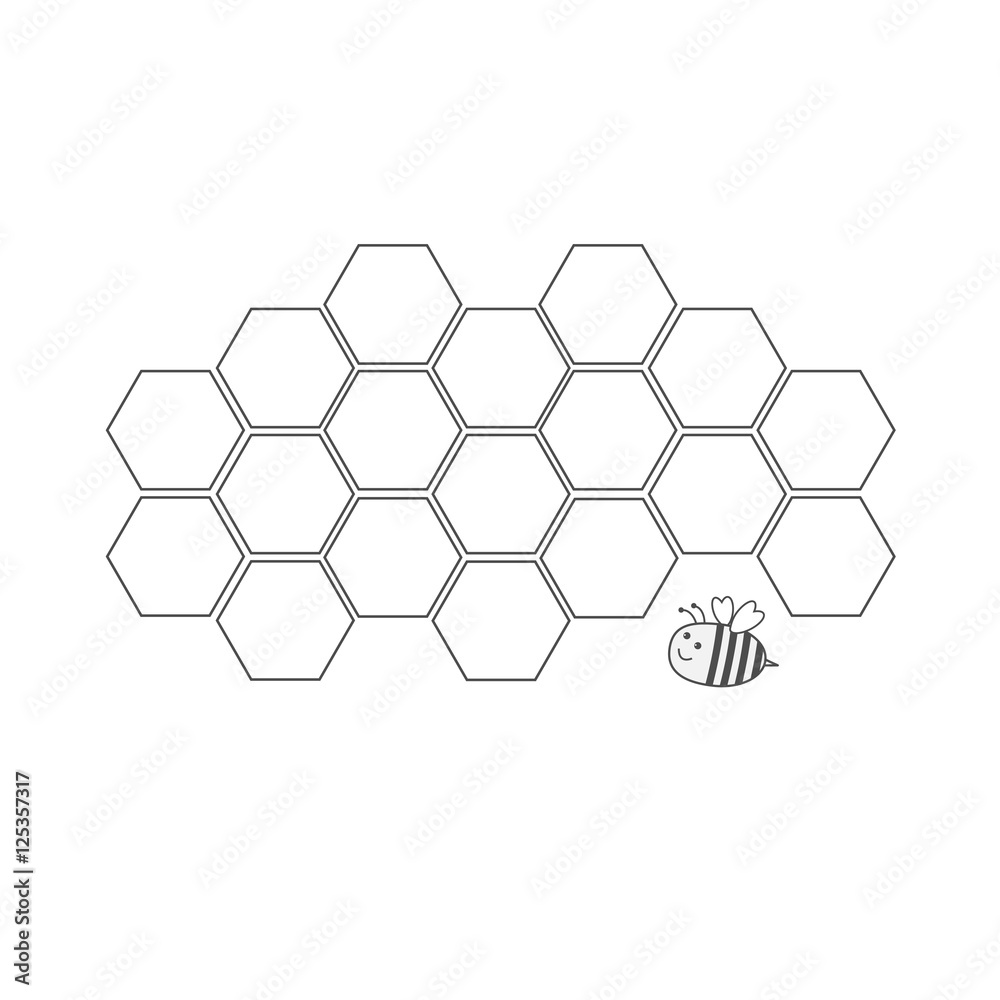 Honeycomb set. Beehive element. Honey icon. Bee insect animal. Isolated. White background. Flat design. Honeycomb set. Beehive element. Honey icon. Bee insect animal. Isolated. White background. Flat design.
