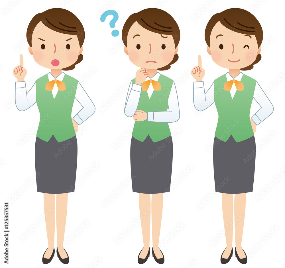 女性 表情 セット OL 店員 女性 表情 セット OL 店員