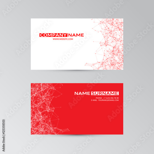 Vector template of business card with abstract elements
