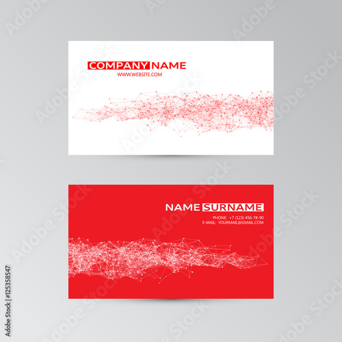 Vector template of business card with abstract elements
