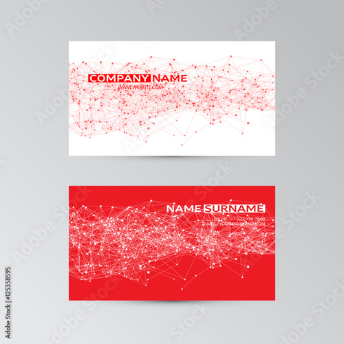 Vector template of business card with abstract elements
