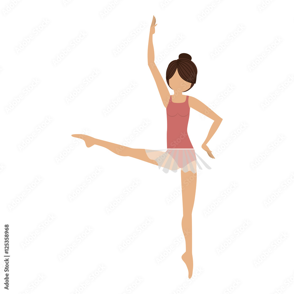 Obraz premium colorful dancer fourth position developed vector illustration