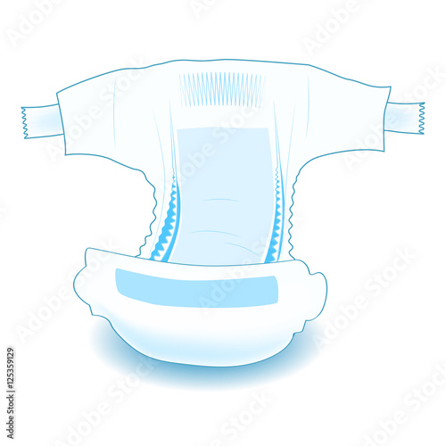 Tableau sur Toile Baby absorbent diaper. Realistic vector illustration