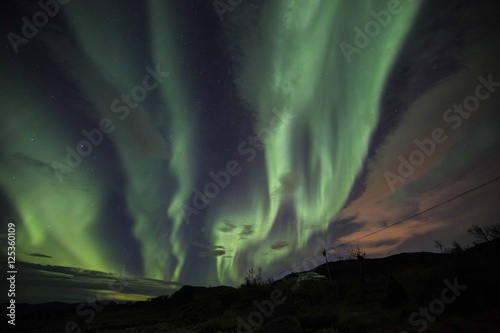 Aurora storm in Tromvik Norway