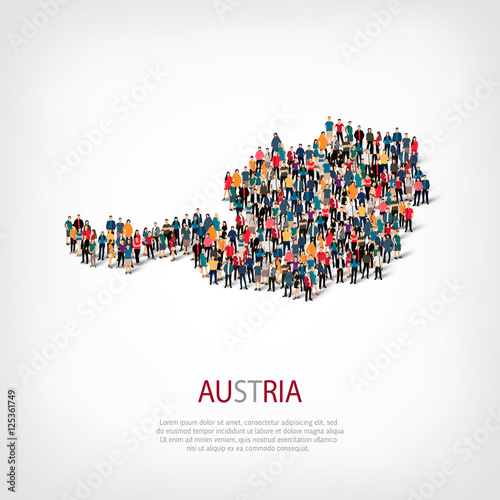 people map country austria vector