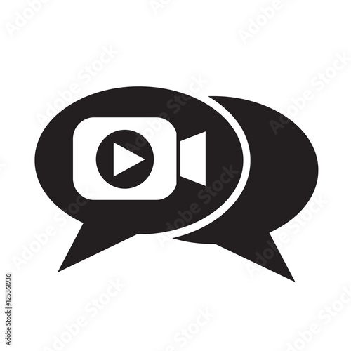 video chat icon illustration design