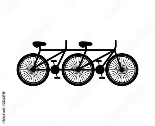 black silhouette polycycle with pedals vector illustration