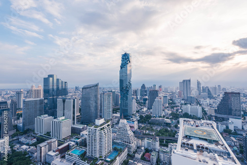 Cityscape Bangkok modern office buildings, condominium in Bangko