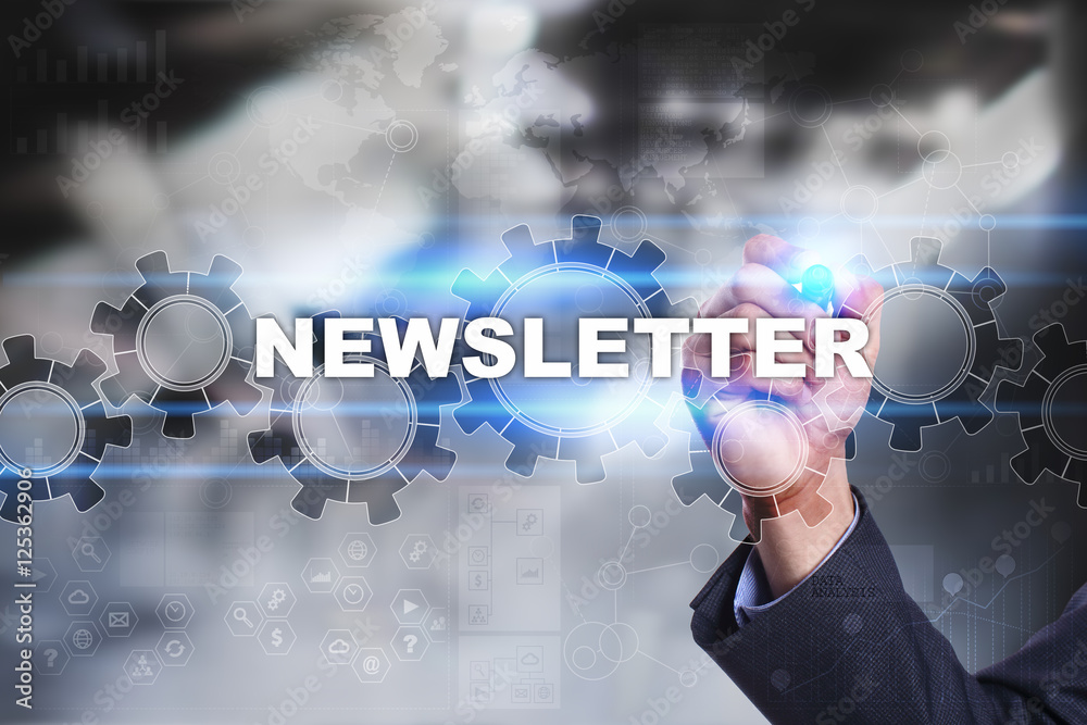 Businessman is drawing on virtual screen. newsletter concept. Businessman is drawing on virtual screen. newsletter concept.