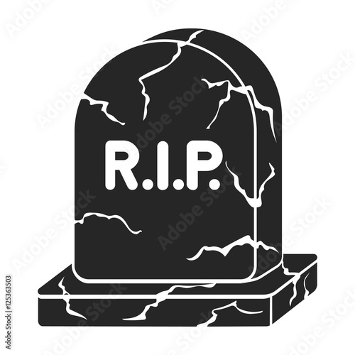 Headstone icon in black style isolated on white background. Black and white magic symbol stock vector illustration.