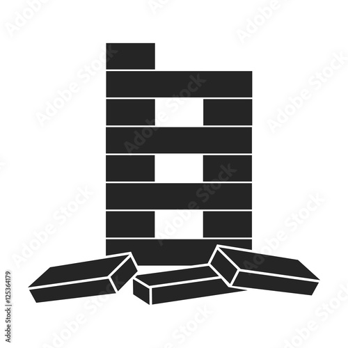 Jenga icon in black style isolated on white background. Board games symbol stock vector illustration.