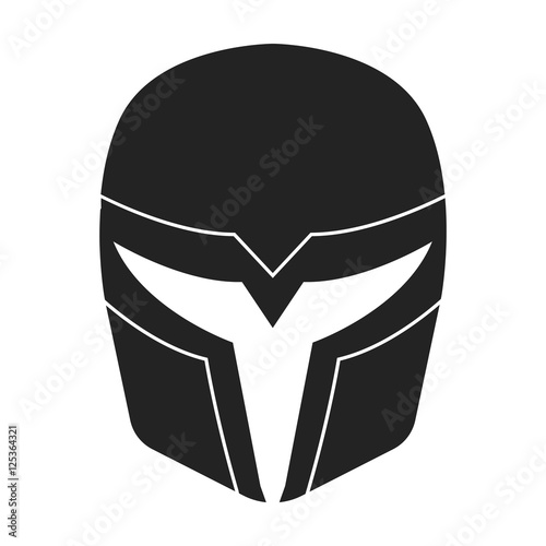 Superhero's helmet icon in black style isolated on white background. Superhero's mask symbol stock vector illustration.