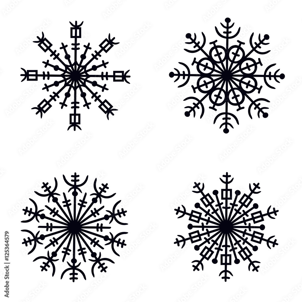 Obraz premium set of decorative openwork snowflakes