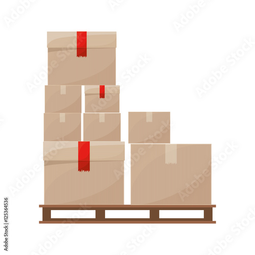 stowage boxes stacked and sealed vector illustration
