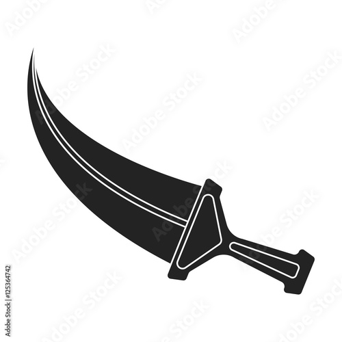 Khanjar icon in black style isolated on white background. Arab Emirates symbol stock vector illustration.