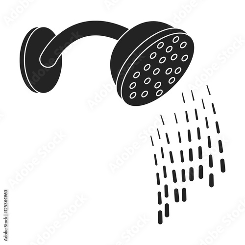 Shower icon in black style isolated on white background. Hotel symbol stock vector illustration.