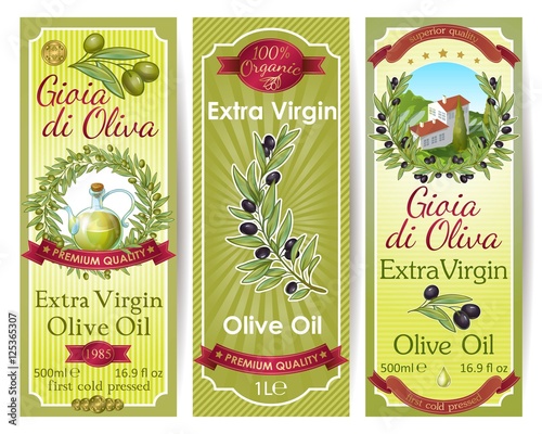 Olive Oil Labels Set