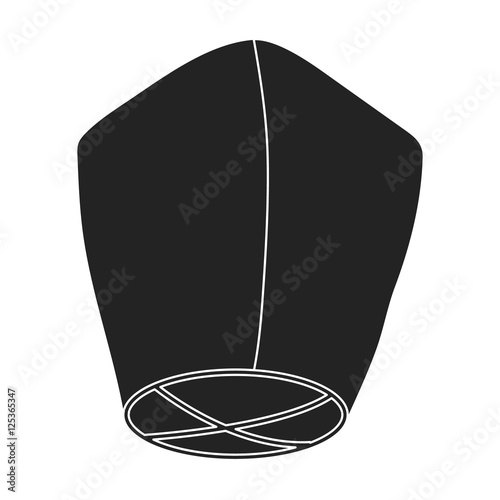Sky lantern icon in black style isolated on white background. Light source symbol stock vector illustration