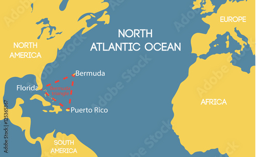 Vector map of the Bermuda Triangle.