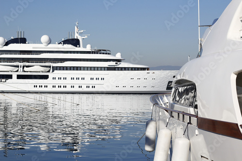 Luxury yacht moored on harbor © jcg_oida