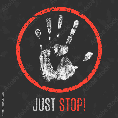 Vector. Handprint and the words just stop!