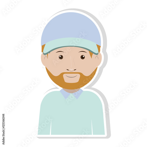silhouette dispatcher with uniform in pastel color vector illustration