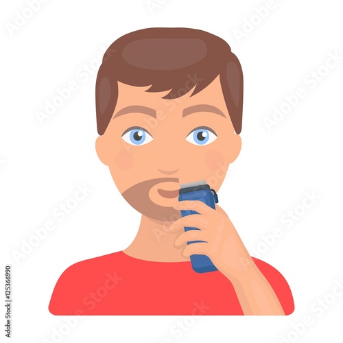 Shaving icon in cartoon style isolated on white background. Skin care symbol stock vector illustration.