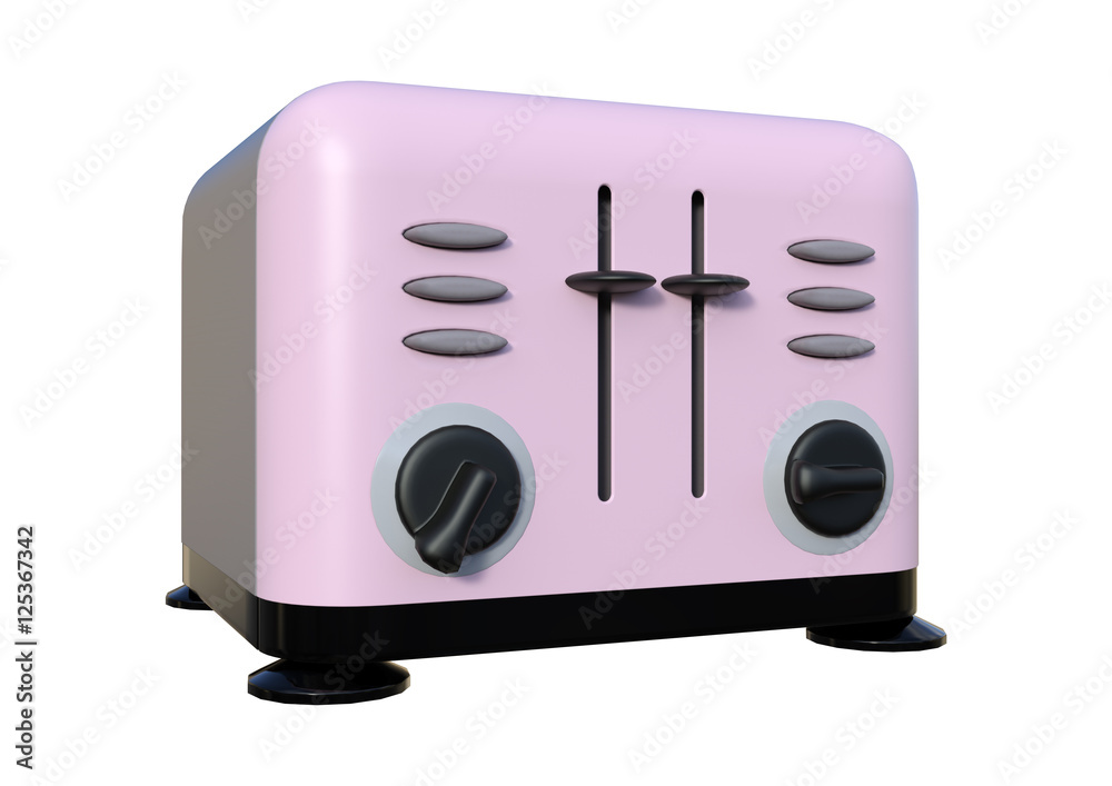 3D Rendering Retro Toaster on White 3D Rendering Retro Toaster on White