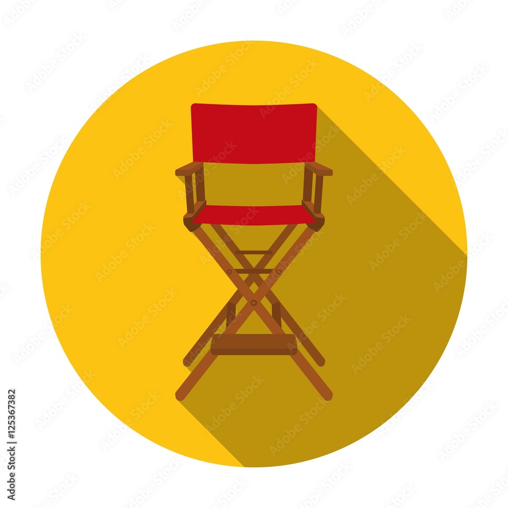 Director's chair icon in flat style isolated on white background. Films