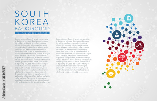 South Korea dotted vector background
