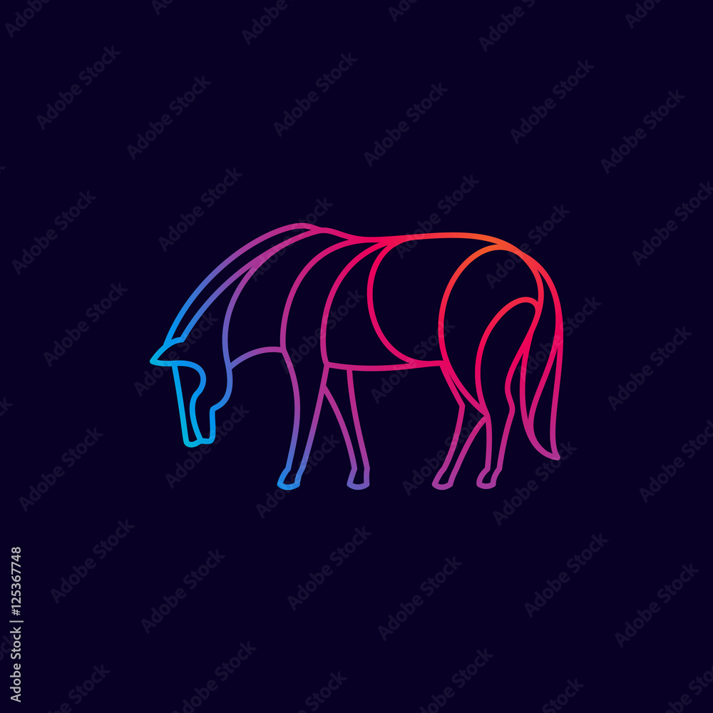 Horse vector line character. Horse vector line character.