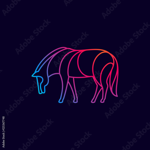 Horse vector line character.