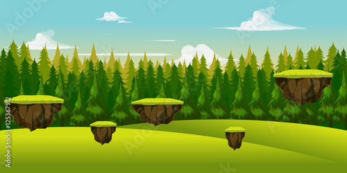 Forest and hill game background