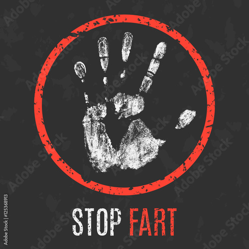 Vector illustration. Stop fart sign.