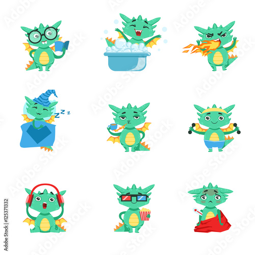 Little Dragon Everyday Activities And Emotions Set