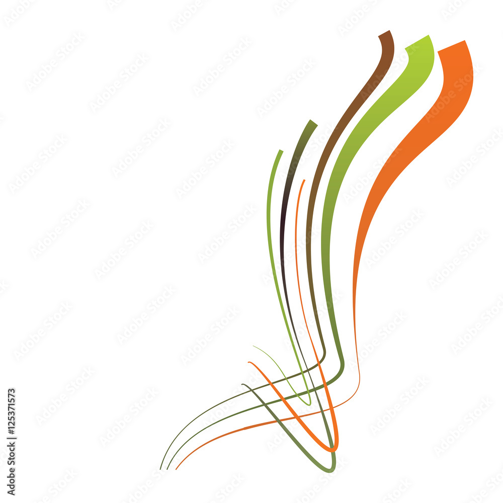 Abstract background with multicolored bent lines. Vector illustr