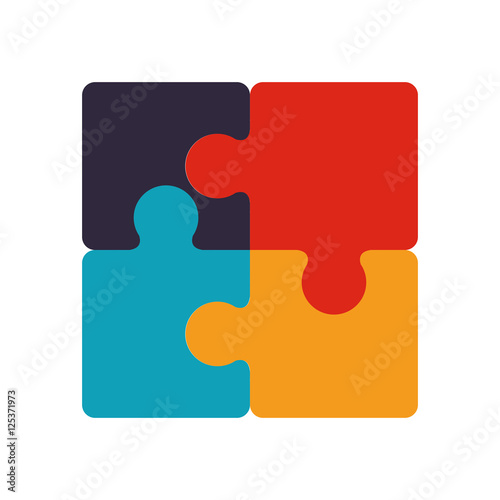 colorful pieces of jigzaw puzzle vector illustration