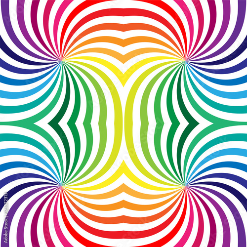 Vector Illustration. Seamless Rainbow Spirals on White. Geometric Pattern. Suitable for textile, fabric and packaging